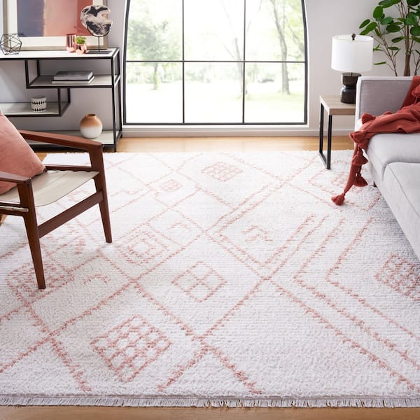 Augustine 6 ft. x 10 Ivory/Pink Geometric Area Rug