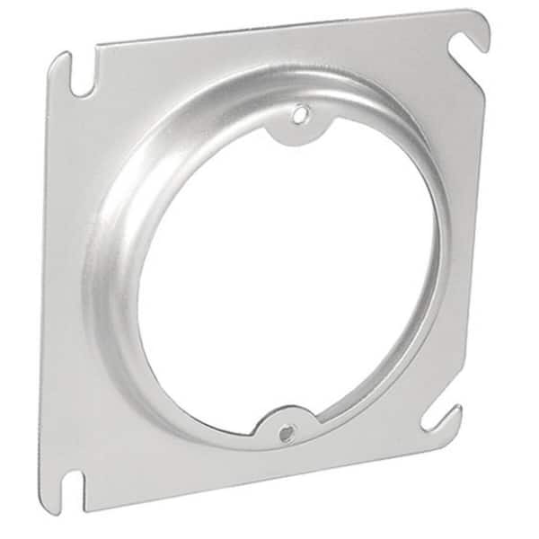 Southwire 4 in. W Steel Metallic Square Cover, Raised, 1/2 in. Open with Ears 2-3/4 in. OC (1-Pack)