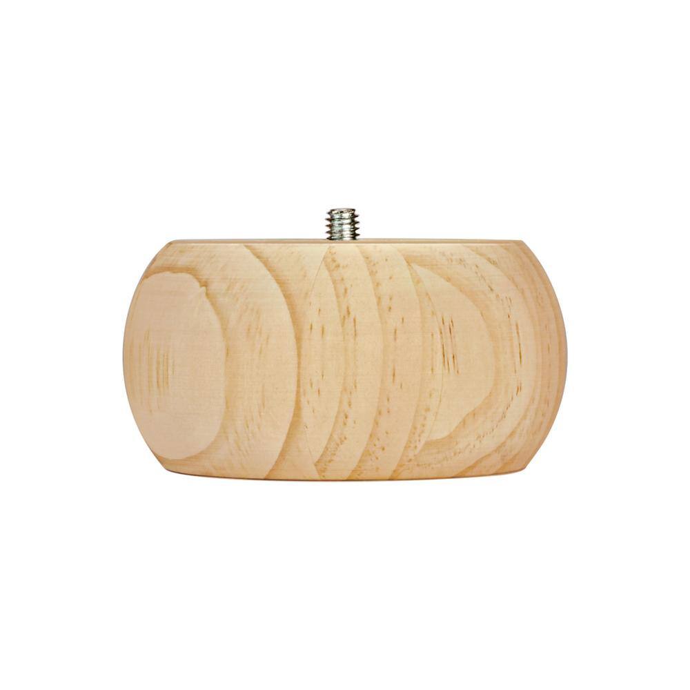 Waddell Pine Bun Foot 2 in. H x 4 in. Dia. Sanded Unfinished Wood
