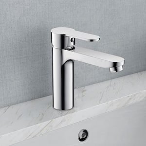 Single-Handle Single-Hole Bathroom Faucet Chrome