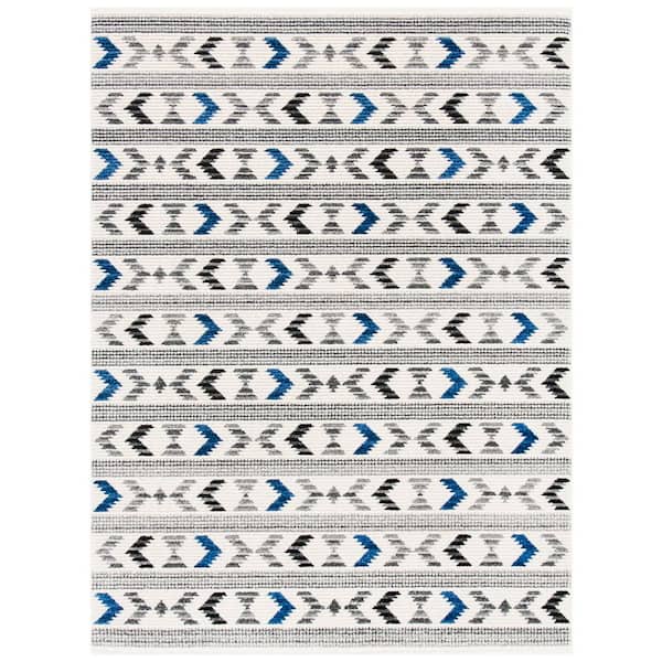 Sedona 4 ft. x 6 ft. Ivory/Charcoal Striped Chevron Area Rug