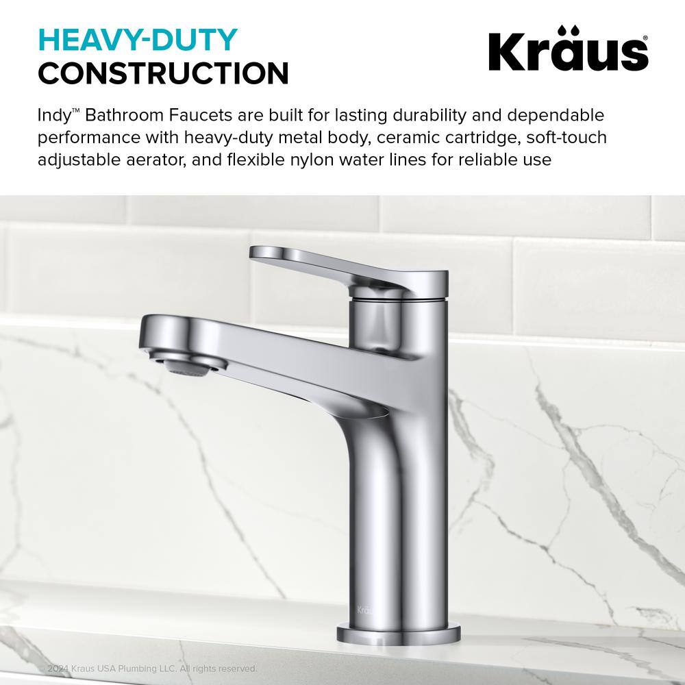 Indy Chrome Single Handle Bathroom Faucet with Pop Up Drain