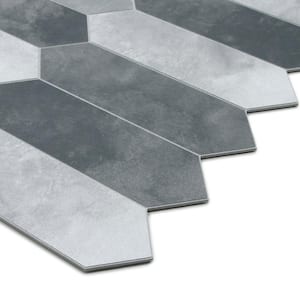 Long Hexagon 12 in. x 11.22 in. Gray Mix Peel and Stick Backsplash Stone Composite Wall Tile (10-Tiles, 9.35 sq. ft.)