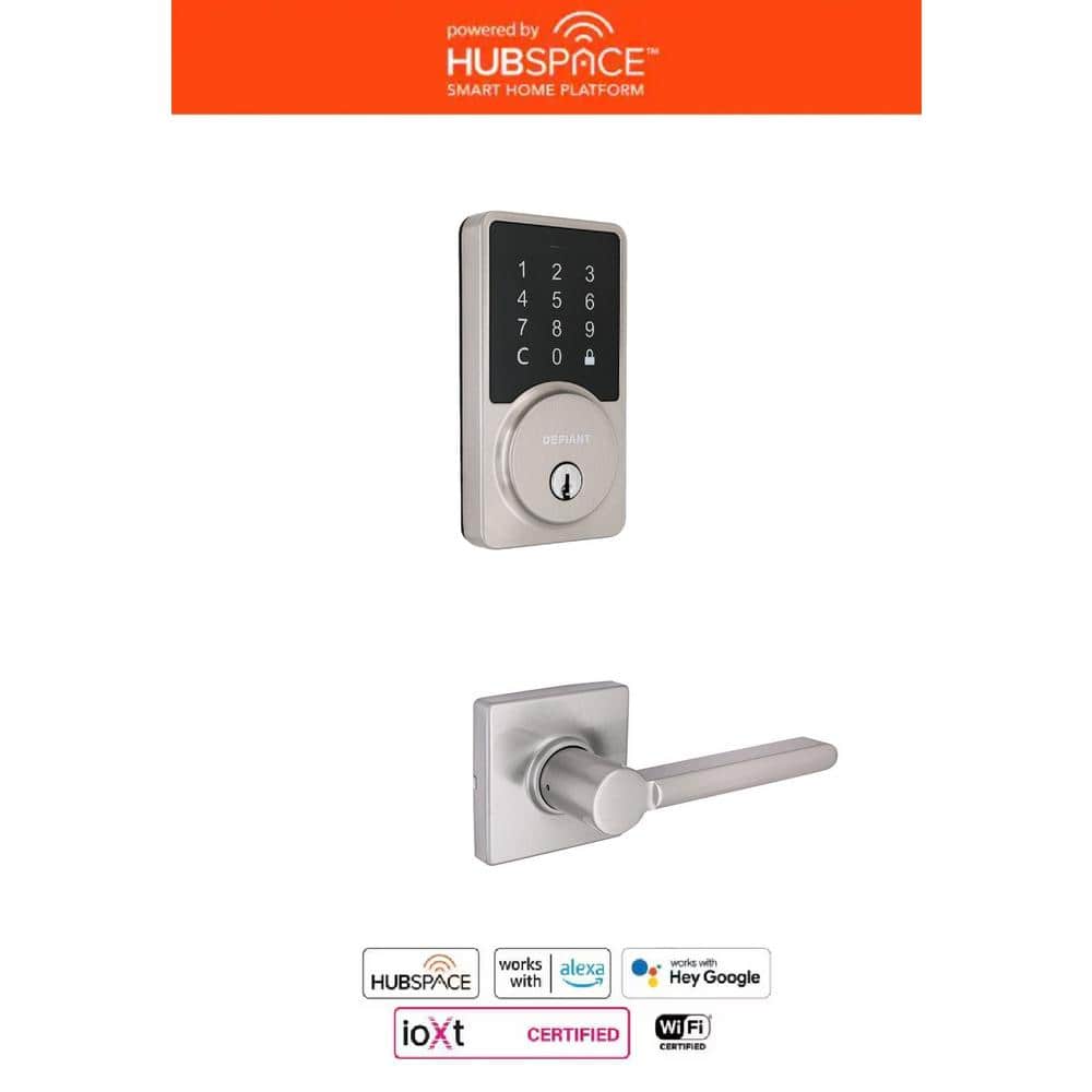 Hubspace Satin Nickel Square Pincode Deadbolt with Tonebridge Hall/Closet D