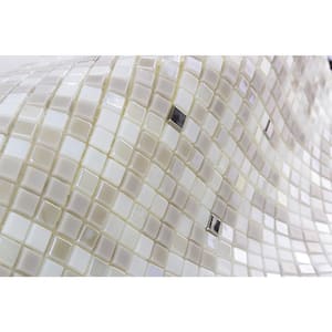Reflections Gold 14 in. x 9 in. Arabesque Waterjet Mosaic Glass Mirror Backsplash Wall Tile (5 Sq. Ft./Case)