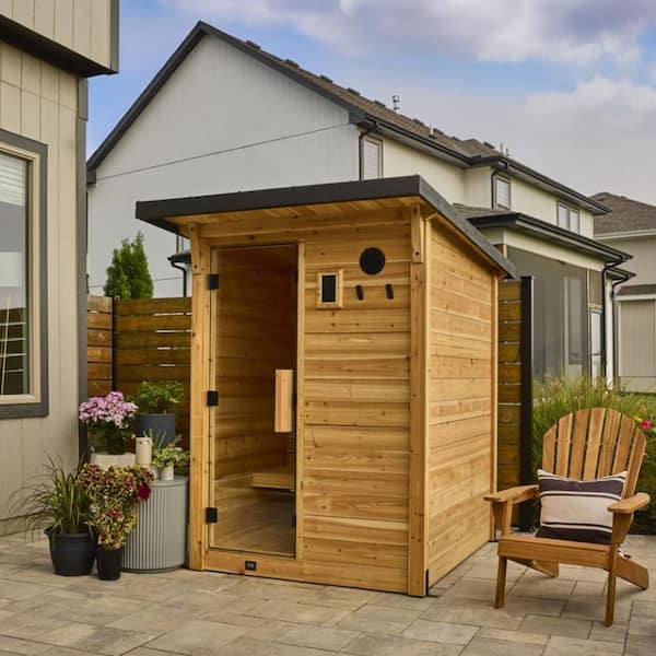 Backyard Discovery Lennon 4-Person Outdoor Cedar Traditional Wet/Dry ...