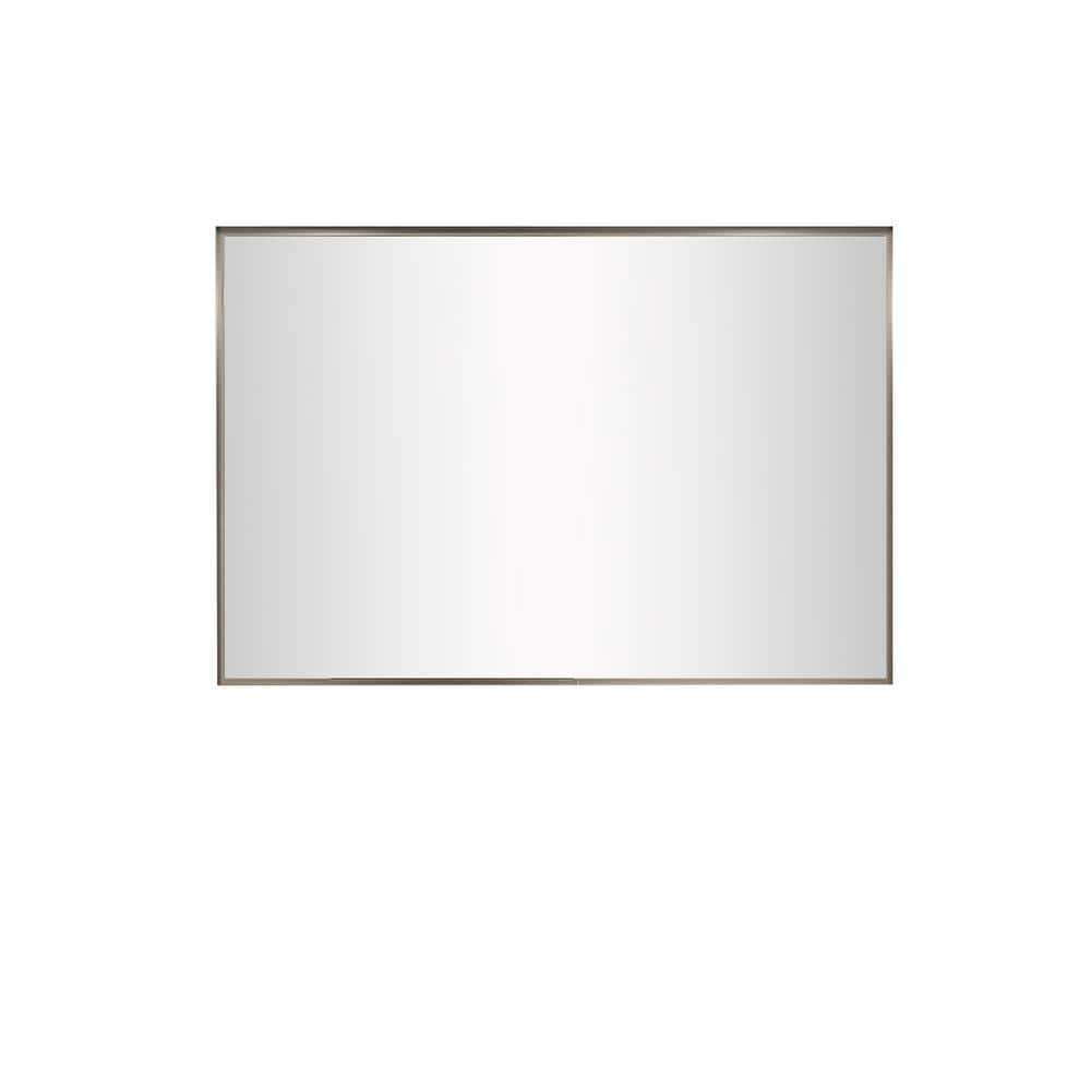 Silver 36 in. W x 24 in. H Wall-mounted Mirror Modern Metal Framed Rectangu