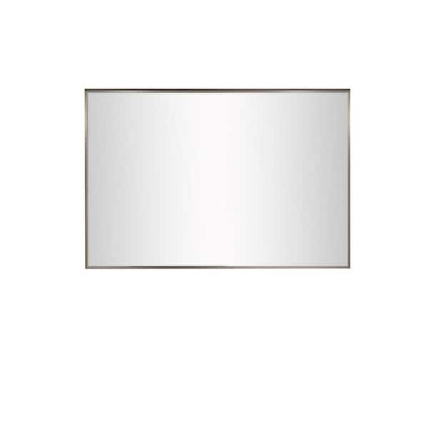 Unbranded Silver 36 in. W x 24 in. H Wall-mounted Mirror Modern Metal Framed Rectangular Mirror
