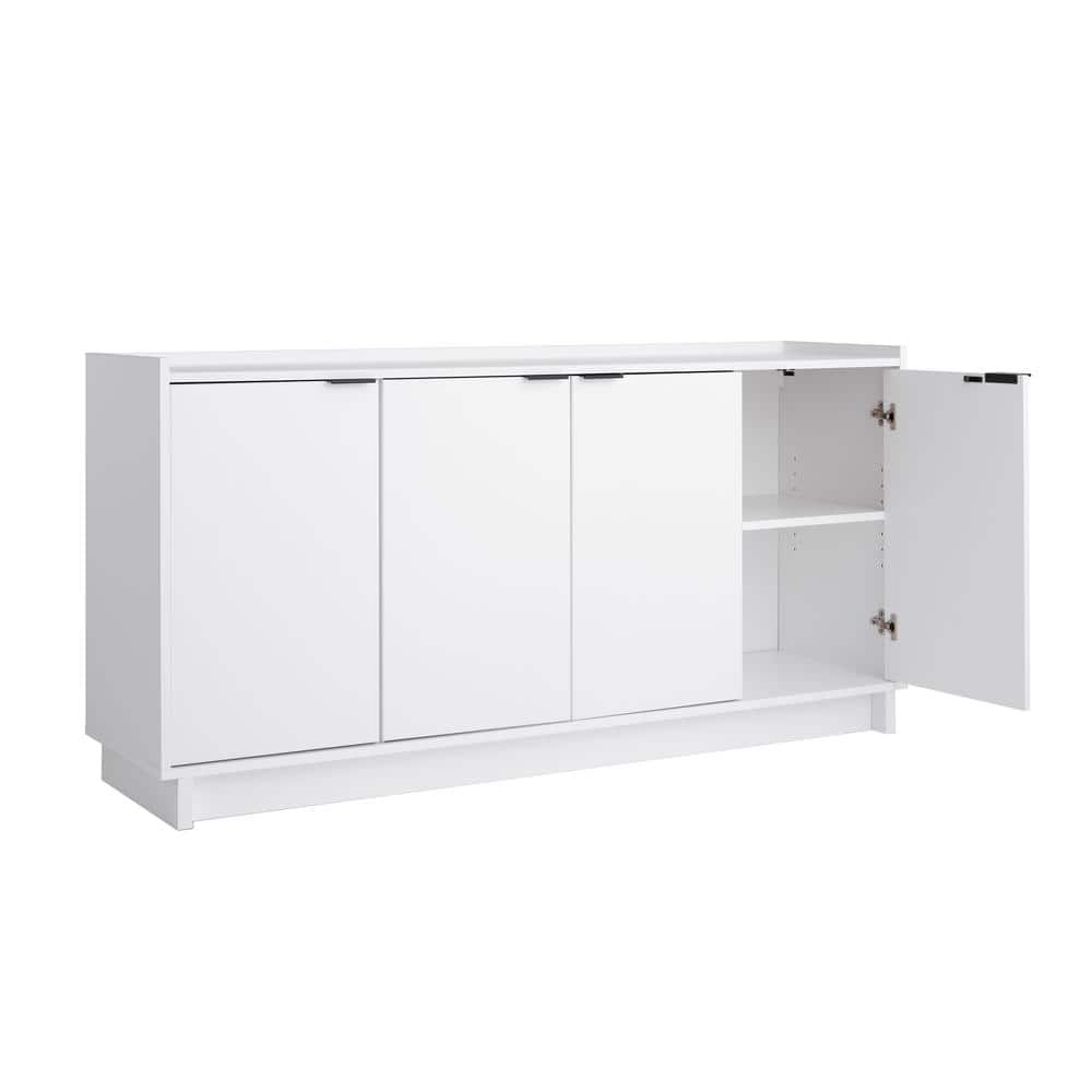 White Modern 60" Wood Sideboard with Storage