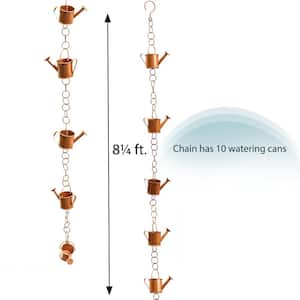 Rain Chain Copper Colored Watering Can Design for Gutters and Downspouts