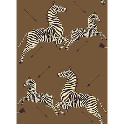 Safari Brown Zebra Safari Self Adhesive Wallpaper Sample