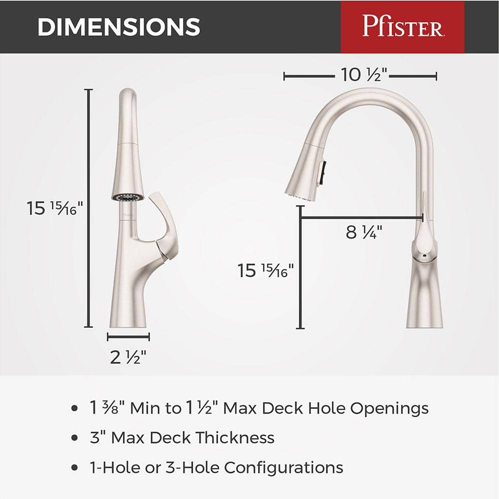 Talega Brushed Nickel Pull-Down Kitchen Faucet with Spray