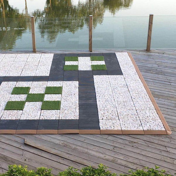 Courtyard Casual 24-Pack Black PVC Deck Tile Transition