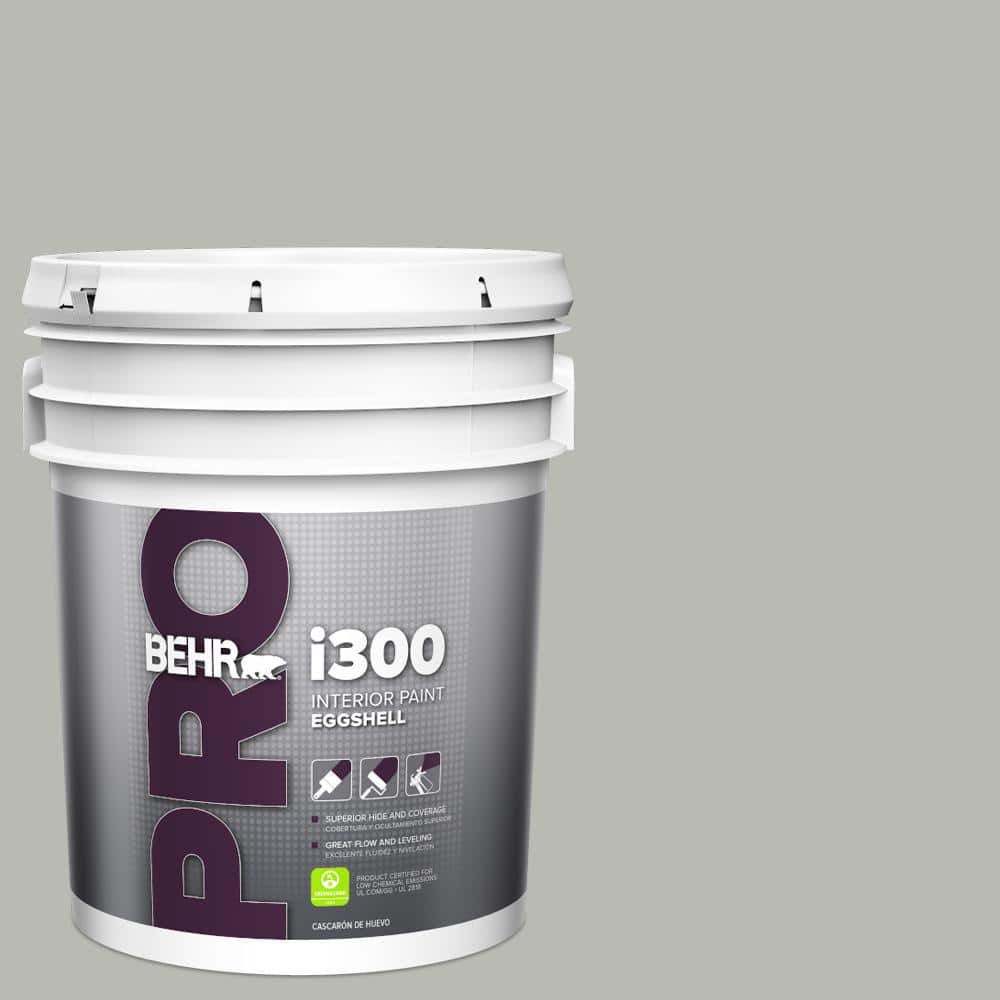 BEHR PRO 5 Gal. #PPU18-11 Classic Silver Eggshell Interior Paint ...