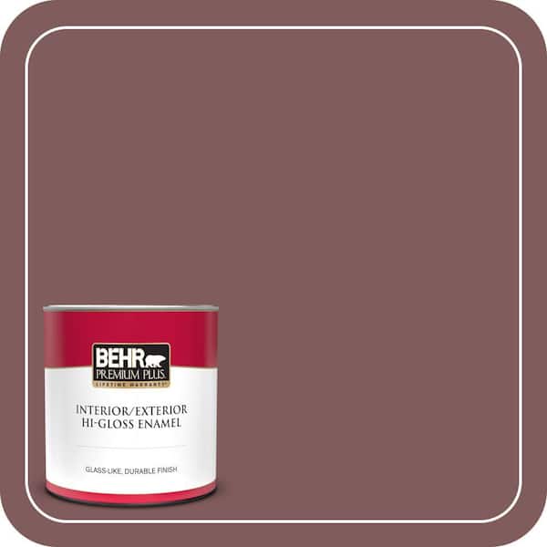 BEHR PREMIUM PLUS 1 qt. #140F-6 Book Binder Hi-Gloss Enamel Interior/Exterior Paint & Primer