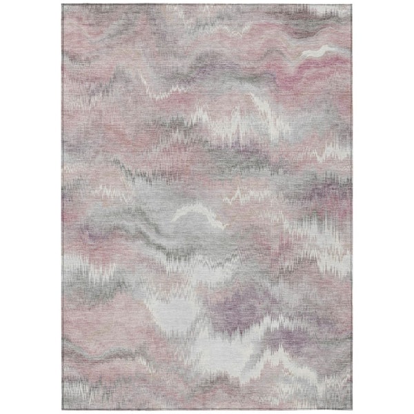 Chantille Machine Washable Indoor/Outdoor Abstract ACN2899 Mauve 10 ft. x 14 ft. Area Rug