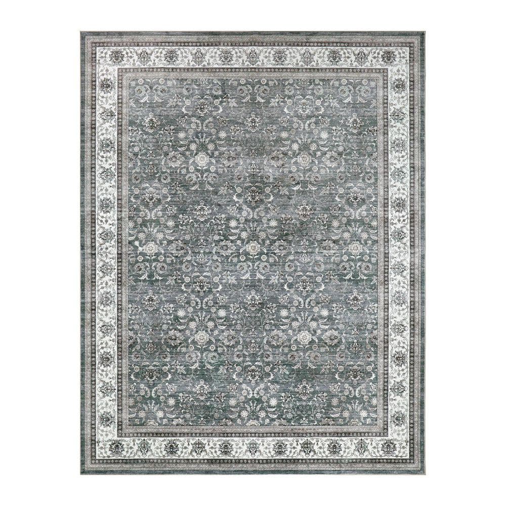 Wyatt & Ash Finley Dusty Green 7 ft. x 10 ft. Woven Oriental Polyester ...