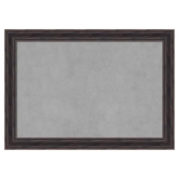 Amanti Art Rustic Pin.e Brown Narrow 27 in. x 19 in. Framed Magnetic Board