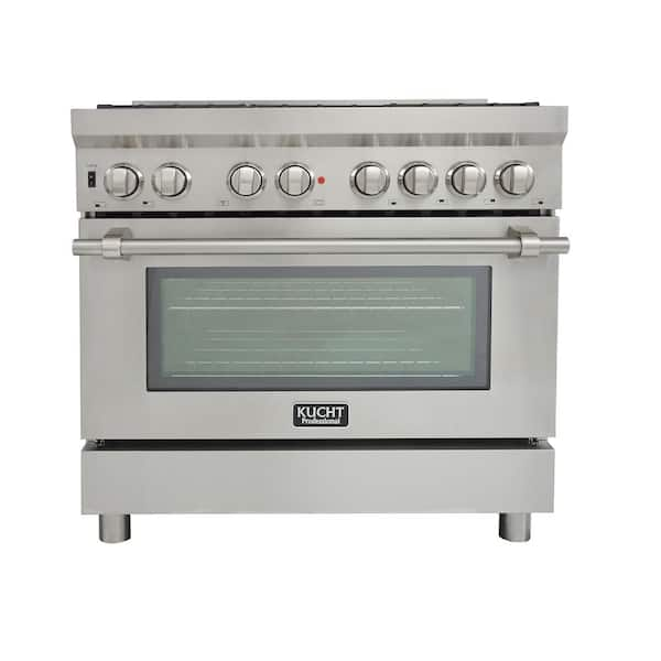 Kucht Professional 36 in. 5.2 cu. ft. Dual Fuel Range with Sealed Burners and Convection Oven in Stainless Steel