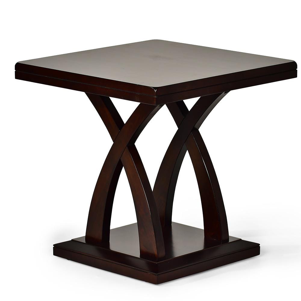 Jocelyn Espresso Square Wood End Table 24"