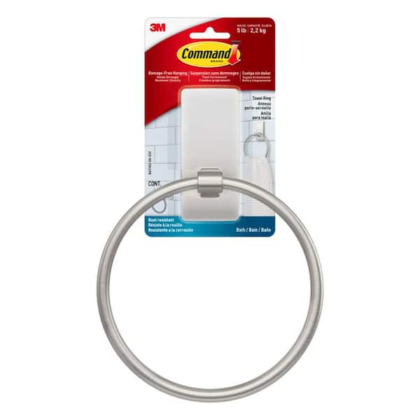 Wall Mounted Towel Ring in Satin Nickel