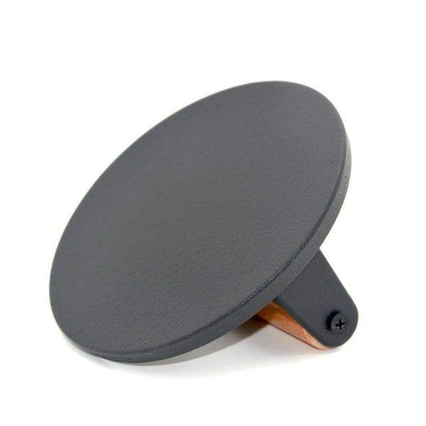 Round Cast Iron Smash Burger Press with Anti‑Scalding Wooden Handle for Griddle Sandwich and Nonstick Pan Cooking