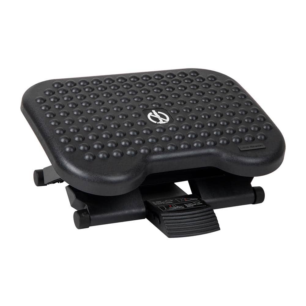 Mind Reader Black Adjustable Foot Rest Ergonomic Foot Stool 13 in.