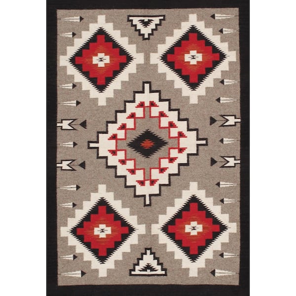 Tuscany Grey/Black 4 ft. x 6 ft. Geomatric Area Rug
