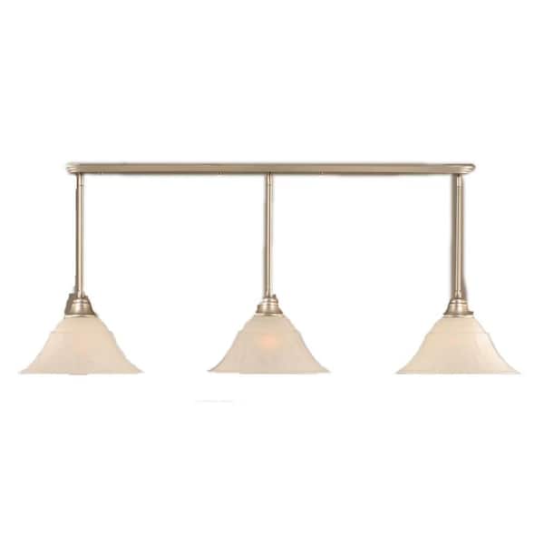 Filament Design Concord 3-Light Brushed Nickel Pendant with White Marble Glass