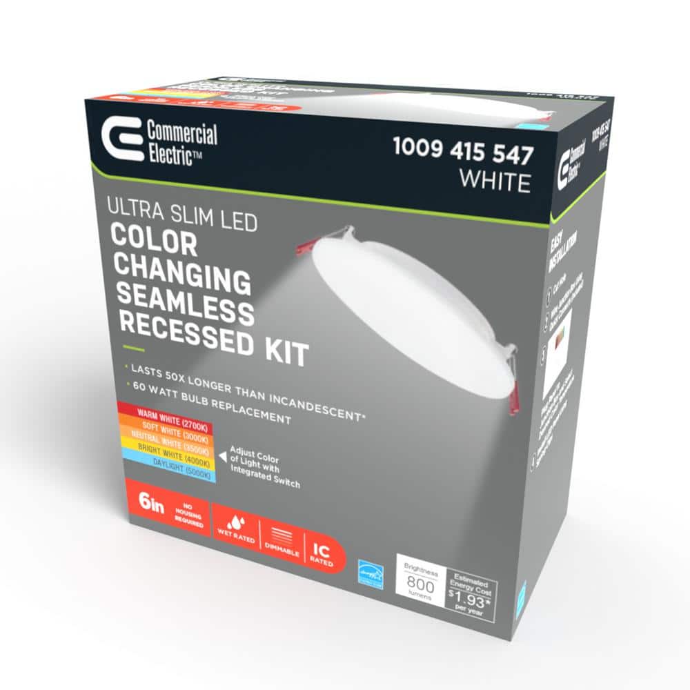 White Adjustable Color Temperature LED Recessed Light for Indoor/Outdoor Use