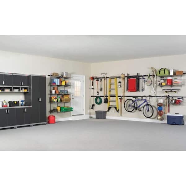 Rubbermaid FastTrack Garage Organization System 32” Rail 5-Piece Kit  Locking Acc