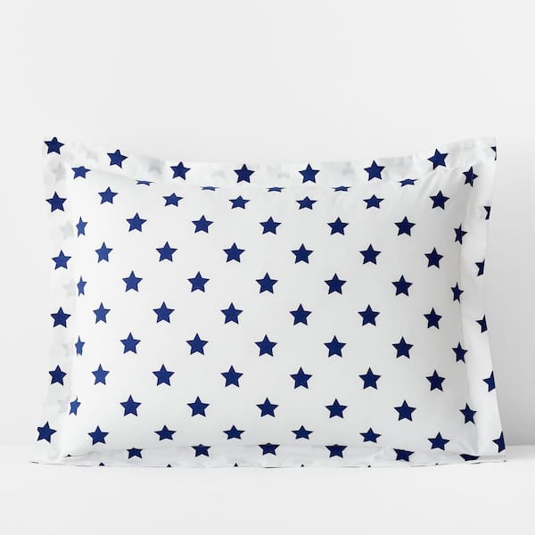 Company Kids by The Company Store Company Kids Stars Blue Organic Cotton Percale Standard Sham