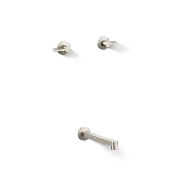 Components Wall-Mount Bathroom Sink Faucet Trim with 1.2 GPM Spout in Vibrant Brushed Nickel