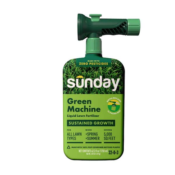 SUNDAY Green Machine 43 fl. oz. 5000 sq. ft. Liquid Lawn Fertilizer for All Grass Types