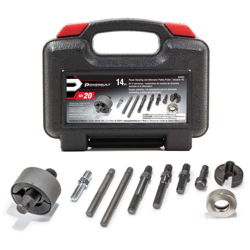 BOOTOP Pulley Puller and Installer Kit Pulley Installer and Remover, Pulley Puller Remover Power Steering Pump Alternator Pulley Remover 12 Pcs Power Steering Puller and Installer Set 