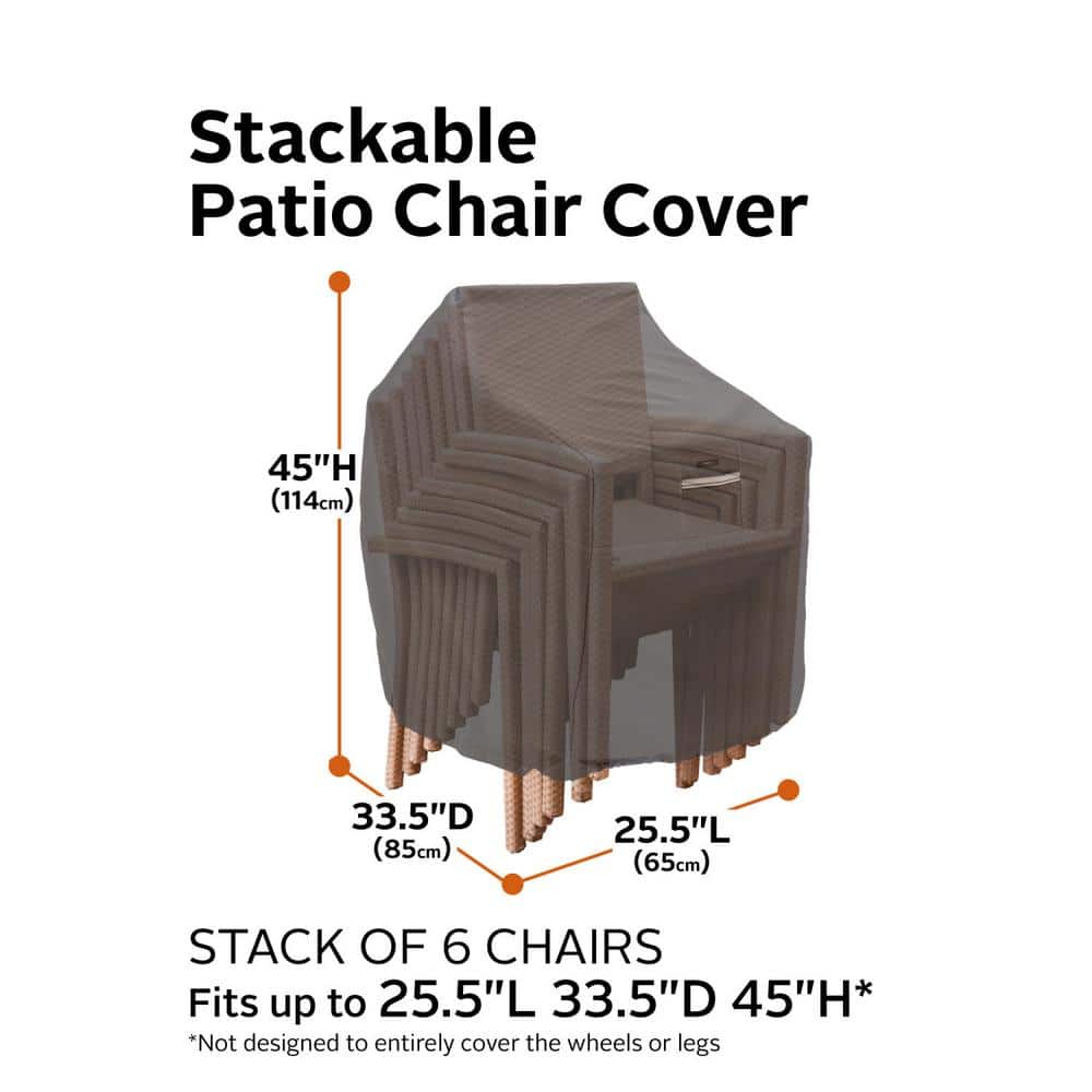 Taupe Water-Resistant Stackable Patio Chair Cover