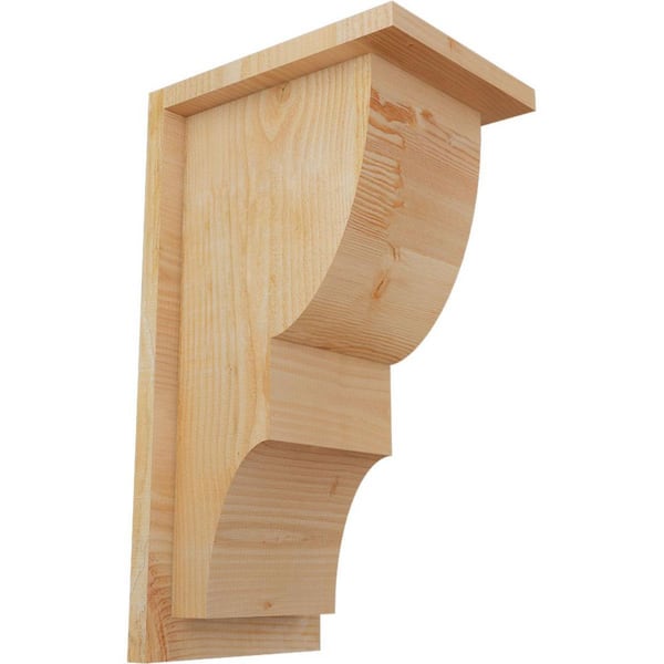 Ekena Millwork 8 in. x 10 in. x 18 in. Douglas Fir Ridgewood Rough Sawn Corbel with Backplate