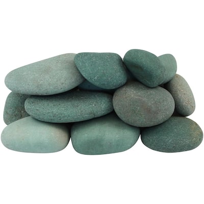 Polished River Stone Japanese Pink & Green River Stone Ivory Beach Stone Cobble 