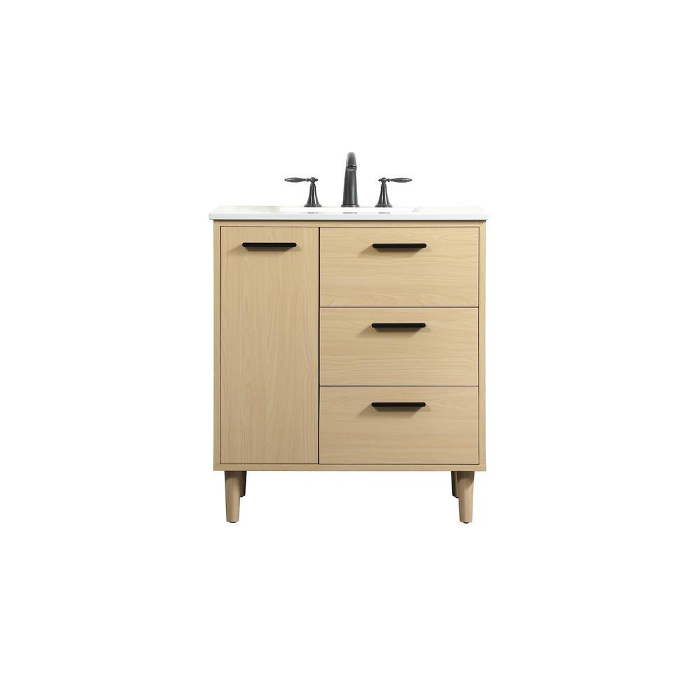 Simply Living 30 in. W x 19 in. D x 34 in. H Bath Vanity in Maple with Ivor