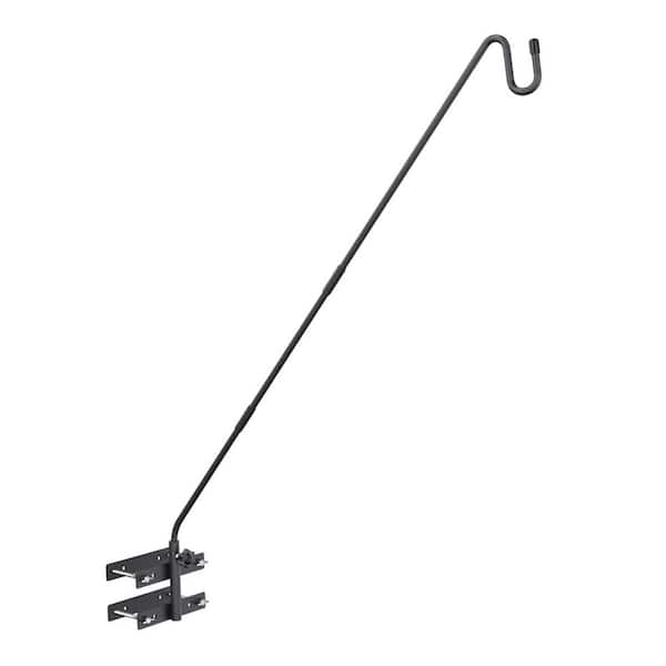 Unbranded Outdoor Black Iron Deck Railing Plant Hanger with Double Clamp,  360 Rotating Hook for Bird Feeder, Planter OF099PH033
