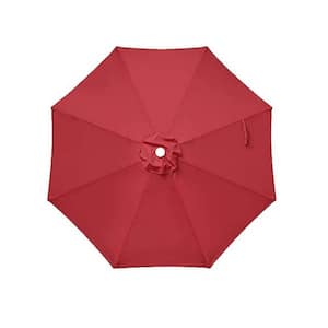 9 ft. Patio Umbrella Replacement Canopy Outdoor Table Market Yard Umbrella Replacement Top Cover in Red