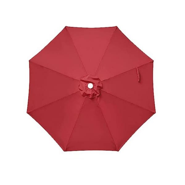 ITOPFOX 9 ft. Patio Umbrella Replacement Canopy Outdoor Table Market Yard Umbrella Replacement Top Cover in Red