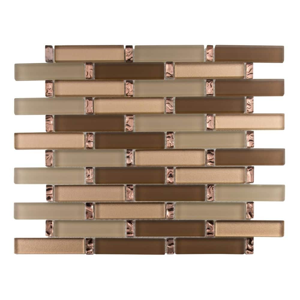 Saga Historical Gray/Gold/Brown 5 in. x 6.5 in. Rectangle Smooth Glass and 