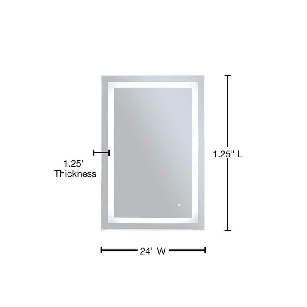 Audrey Frameless Rectangular LED Vanity Mirror 36" x 24"