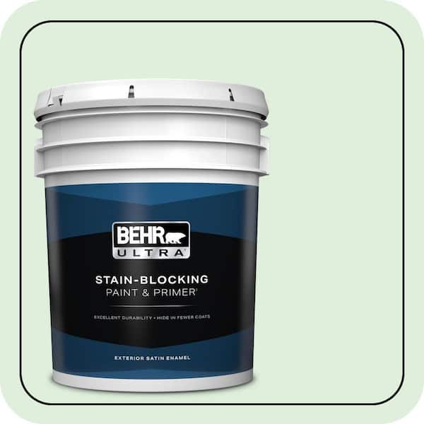 BEHR ULTRA 5 gal. #450C-2 Breath of Spring Satin Enamel Exterior Paint & Primer