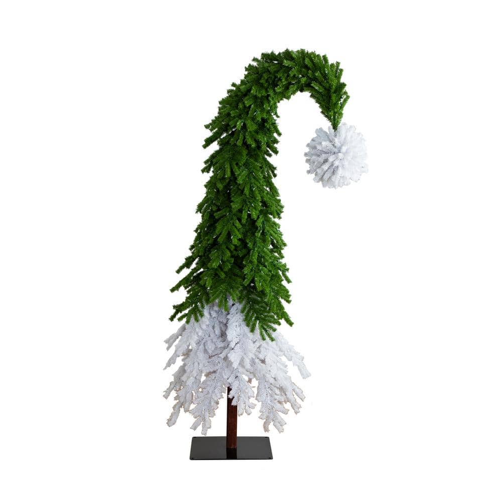 9 ft. Pre-Lit Holiday Green & White Santa's Hat Artificial Christmas Tree with 600 LED Lights and 1992 Bendable Branches price history on PriceWatchPro