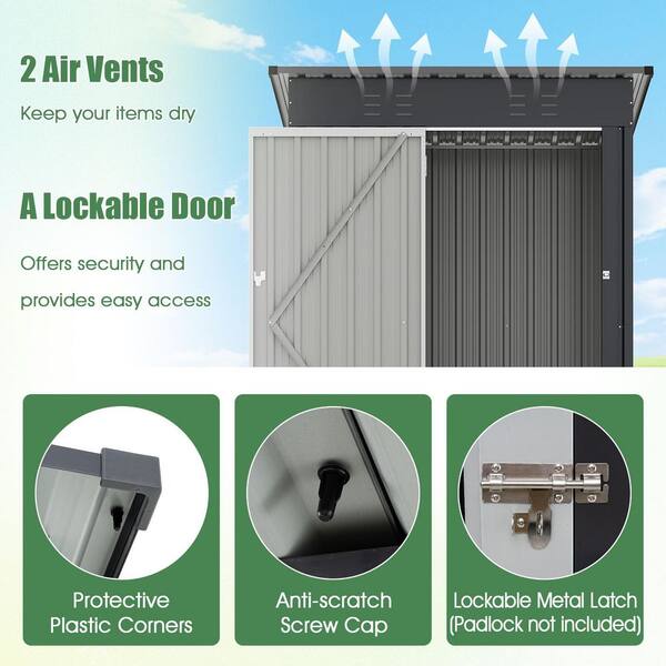 Liviza 5 ft. W x 3 ft. D Metal Shed with Single Door (67 sq. ft