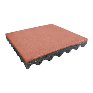 Eco-Safety 2.5 in. x 19.5 in. W x 19.5 in. L Terra Cotta Rubber Interlocking Flooring Tiles (2.64 sq. ft.)(1PK)