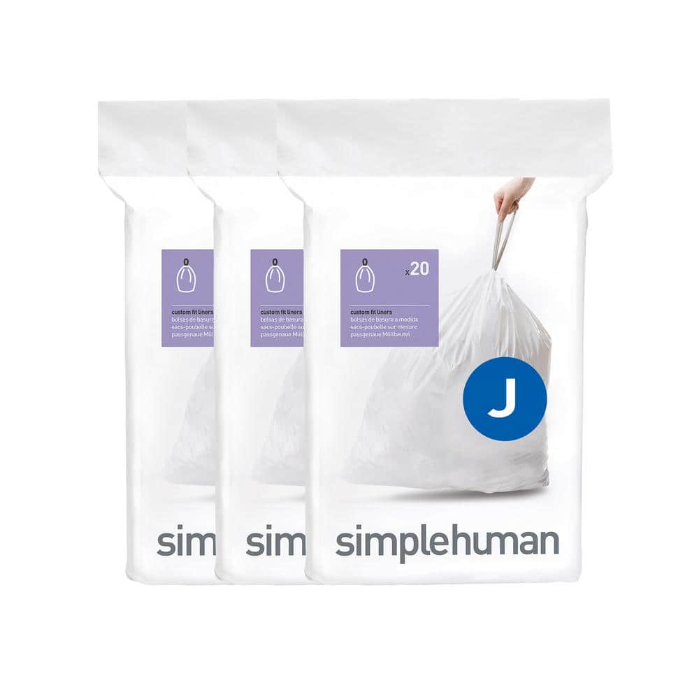 Hefty Made to Fit Trash Bags, Fits simplehuman Size G (8 Gallons), 100  Count (5 Pouches of 20 Bags Each) - Packaging May Vary