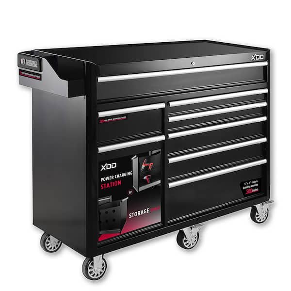 XDD 56 in. 8-Drawer Tool Chest Cabinet Mobile Workbench in Matte Black